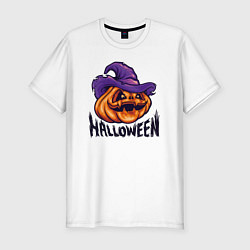 Футболка slim-fit Праздник Halloween, цвет: белый