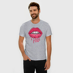 Футболка slim-fit I love you lips, цвет: меланж — фото 2