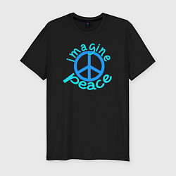 Футболка slim-fit Imagine peace, цвет: черный