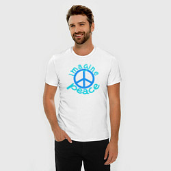 Футболка slim-fit Imagine peace, цвет: белый — фото 2