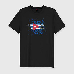 Мужская slim-футболка Куба клякса
