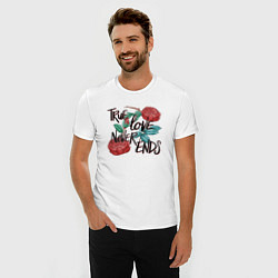 Футболка slim-fit True love never ends, цвет: белый — фото 2