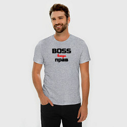 Футболка slim-fit Boss всегда прав, цвет: меланж — фото 2