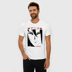 Футболка slim-fit Лицо девушки в стиле манга, цвет: белый — фото 2