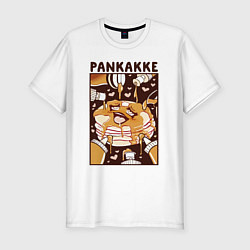 Футболка slim-fit Блинчики - pancakes ahegao, цвет: белый