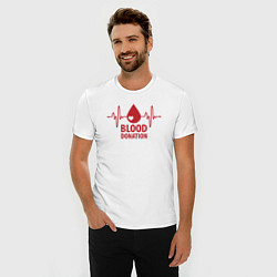 Футболка slim-fit Донорство крови, цвет: белый — фото 2