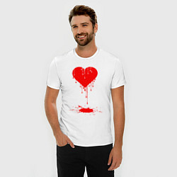 Футболка slim-fit Bloody heart, цвет: белый — фото 2