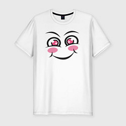 Футболка slim-fit Cute face, цвет: белый