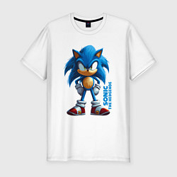 Футболка slim-fit Sonic - poster style, цвет: белый