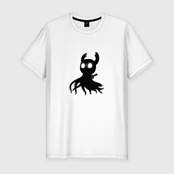 Футболка slim-fit Hollow Knight - маленький призрак, цвет: белый