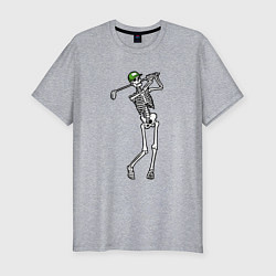 Футболка slim-fit Golfing skeleton, цвет: меланж