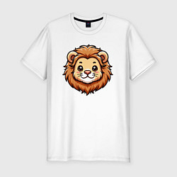 Мужская slim-футболка Мордочка льва