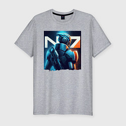 Мужская slim-футболка Mass Effect - character ai art