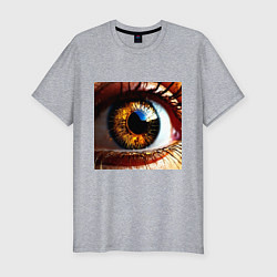 Мужская slim-футболка Золотой карий глаз в стиле стимпанк