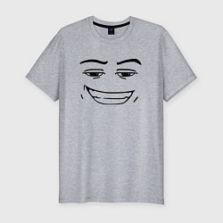 Мужская slim-футболка Роблокс лицо улыбка
