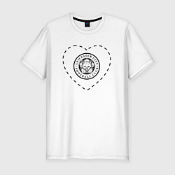 Мужская slim-футболка Лого Leicester City в сердечке