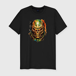 Мужская slim-футболка Doom slayer skull