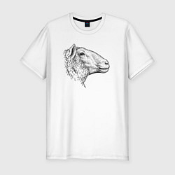 Мужская slim-футболка Овца в профиль