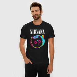 Футболка slim-fit Nirvana rock star cat, цвет: черный — фото 2
