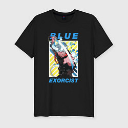 Футболка slim-fit Рин - Синий экзорцист, цвет: черный