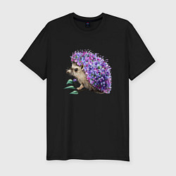 Футболка slim-fit Сиреневый ежик, цвет: черный
