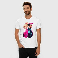 Футболка slim-fit Ken and Barbie - ai art, цвет: белый — фото 2