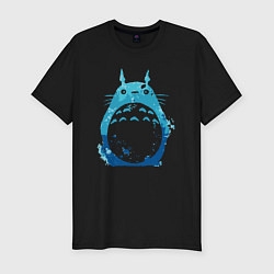 Футболка slim-fit Blue Totoro, цвет: черный