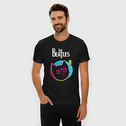 Футболка slim-fit The Beatles rock star cat, цвет: черный — фото 2