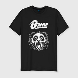 Мужская slim-футболка David Bowie rock panda
