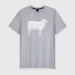 Мужская slim-футболка Белая овечка