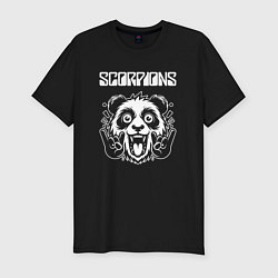 Мужская slim-футболка Scorpions rock panda