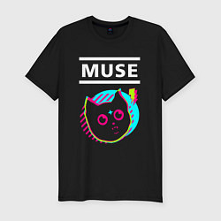 Мужская slim-футболка Muse rock star cat