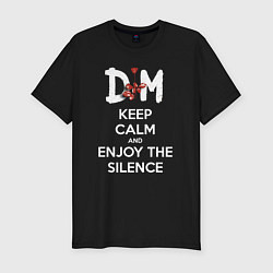 Мужская slim-футболка DM keep calm and enjoy the silence