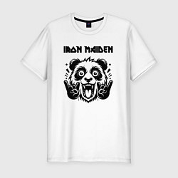 Футболка slim-fit Iron Maiden - rock panda, цвет: белый