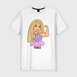 Футболка slim-fit Barbie power, цвет: белый