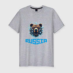 Мужская slim-футболка Russian bear head