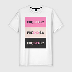 Футболка slim-fit V Fri END S - friends song, цвет: белый