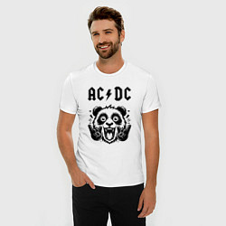 Футболка slim-fit AC DC - rock panda, цвет: белый — фото 2