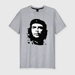 Мужская slim-футболка Черно-белый силуэт Че Гевара