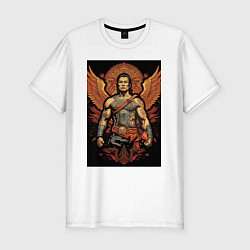 Мужская slim-футболка Боец и крылья