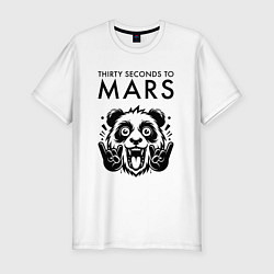 Футболка slim-fit Thirty Seconds to Mars - rock panda, цвет: белый