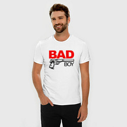 Футболка slim-fit Bad boy with gun, цвет: белый — фото 2