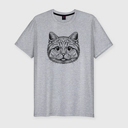 Футболка slim-fit Кот мемный, цвет: меланж