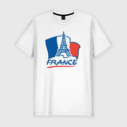 Футболка slim-fit France, цвет: белый