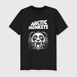 Футболка slim-fit Arctic Monkeys rock panda, цвет: черный