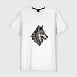 Мужская slim-футболка Рисунок волка