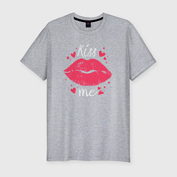 Мужская slim-футболка Kiss me