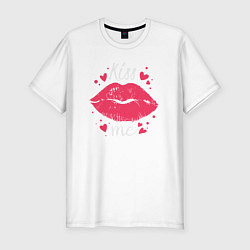 Футболка slim-fit Kiss me, цвет: белый