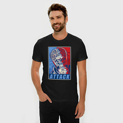 Футболка slim-fit Attack brain-alien, цвет: черный — фото 2