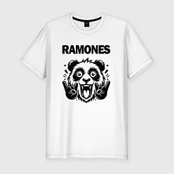 Мужская slim-футболка Ramones - rock panda
